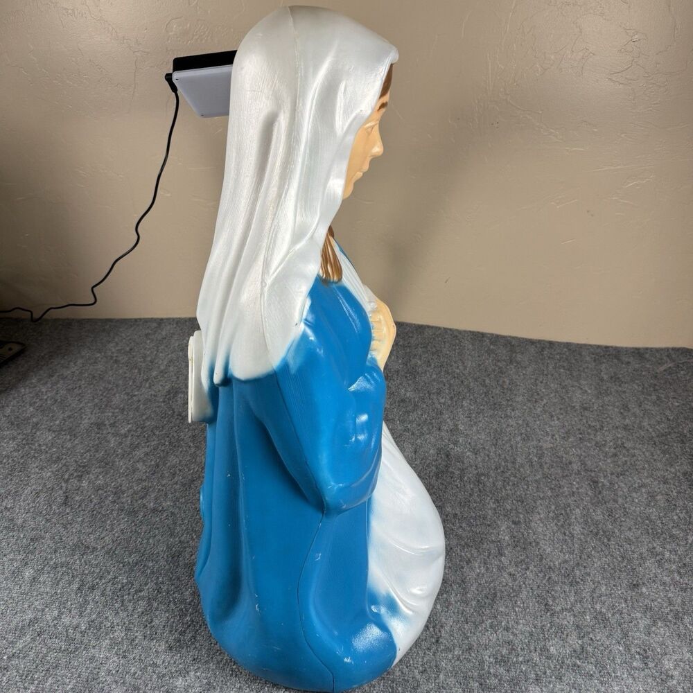 Vintage Blow Mold General Foam Plastics Mary From Nativity ~ Christmas 27” - Picture 7 of 11